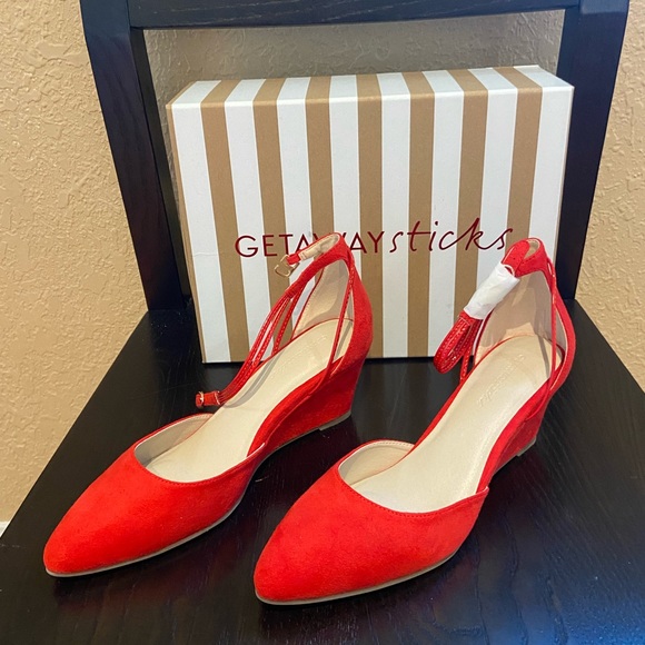 NEW!!! GETAWAY STICKS RED WEDGE - Picture 4 of 11